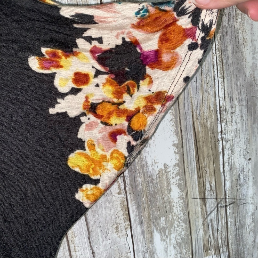 Maurices Grey Floral Open Shoulder Blouse - Picture 4 of 5